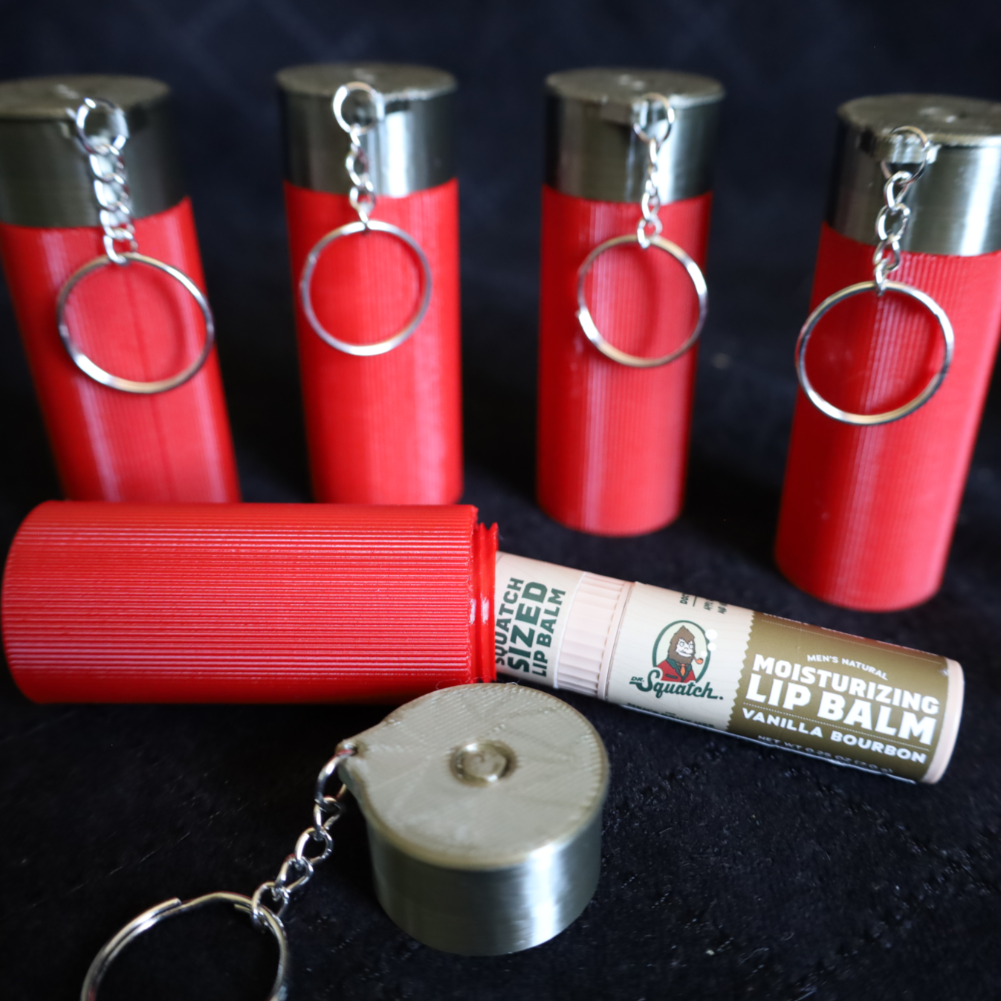 Shotgun Shell Lip Balm Holder Keychain