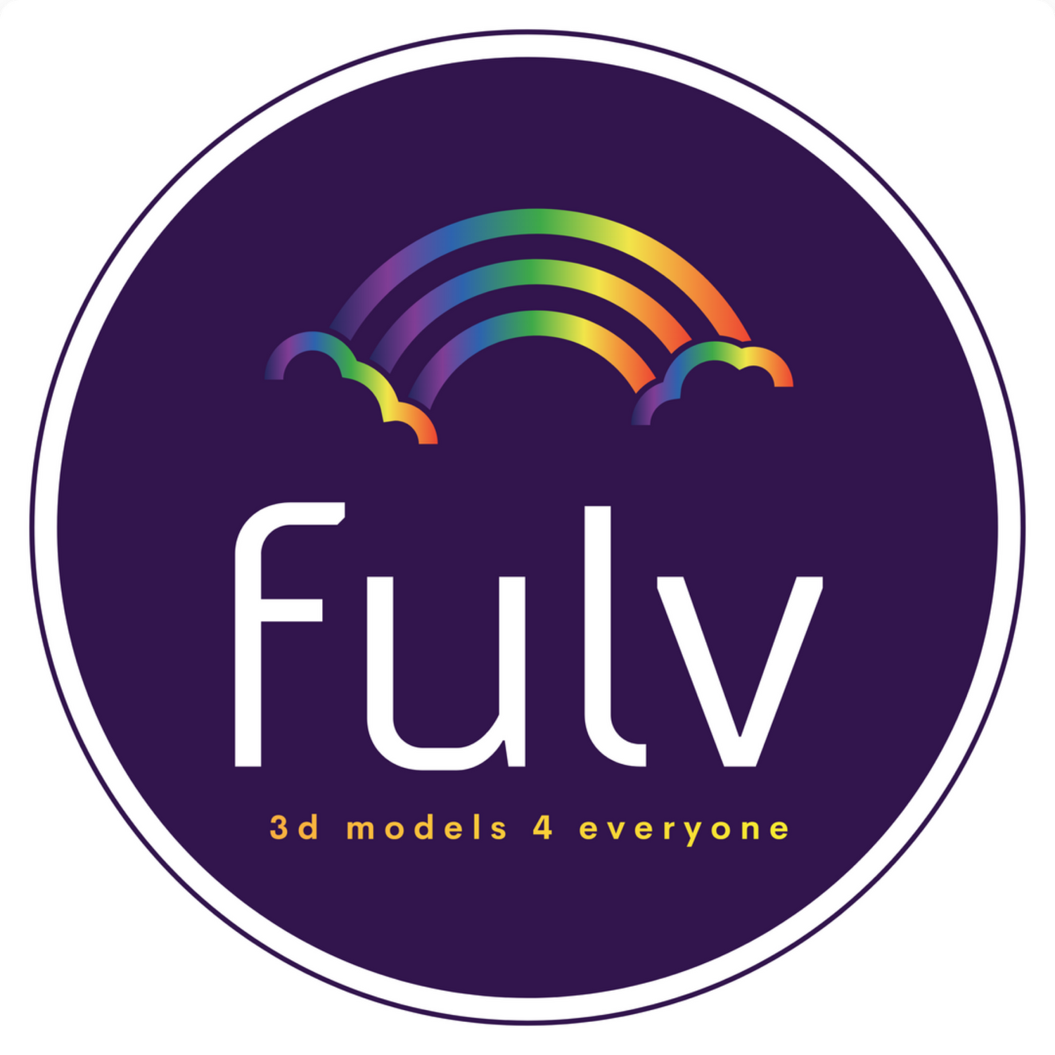 Fulv logo with rainbow design on a dark background